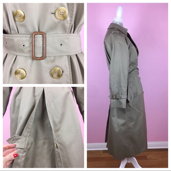 Burberry classsic VTG khaki trench coat jacket - Picture 3 of 8